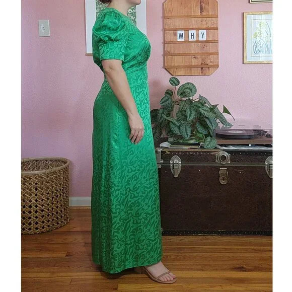 SALONI 100% Silk Green Bianca Midi Dress NWT Size 10 - Picture 4 of 17